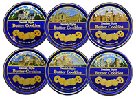 6 Assorted Danish Style Butter Cookies Castle Tins