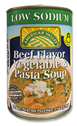 Beef Flavor Vegetable & Pasta Soup - Low Sodium