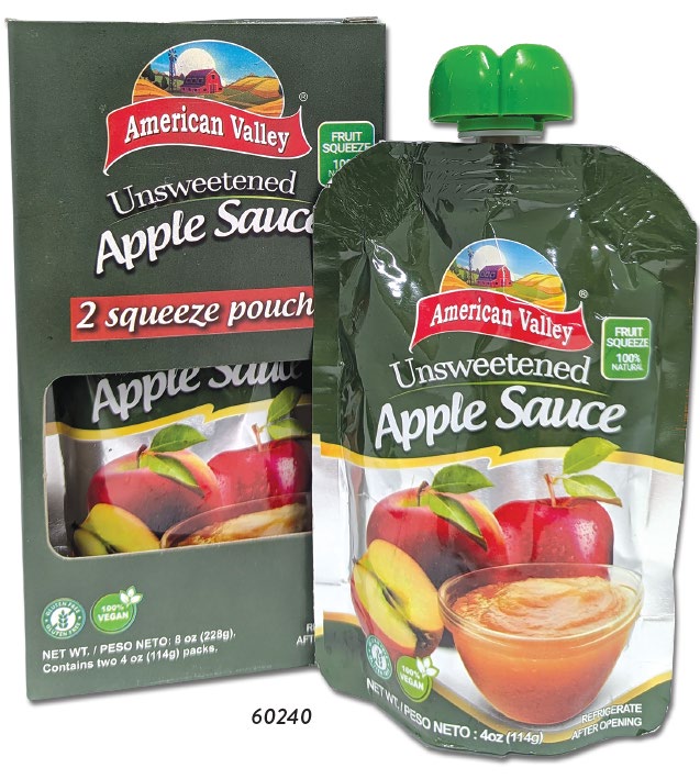 Unsweetened Applesauce Pouch, 2-Pack (With Cap)